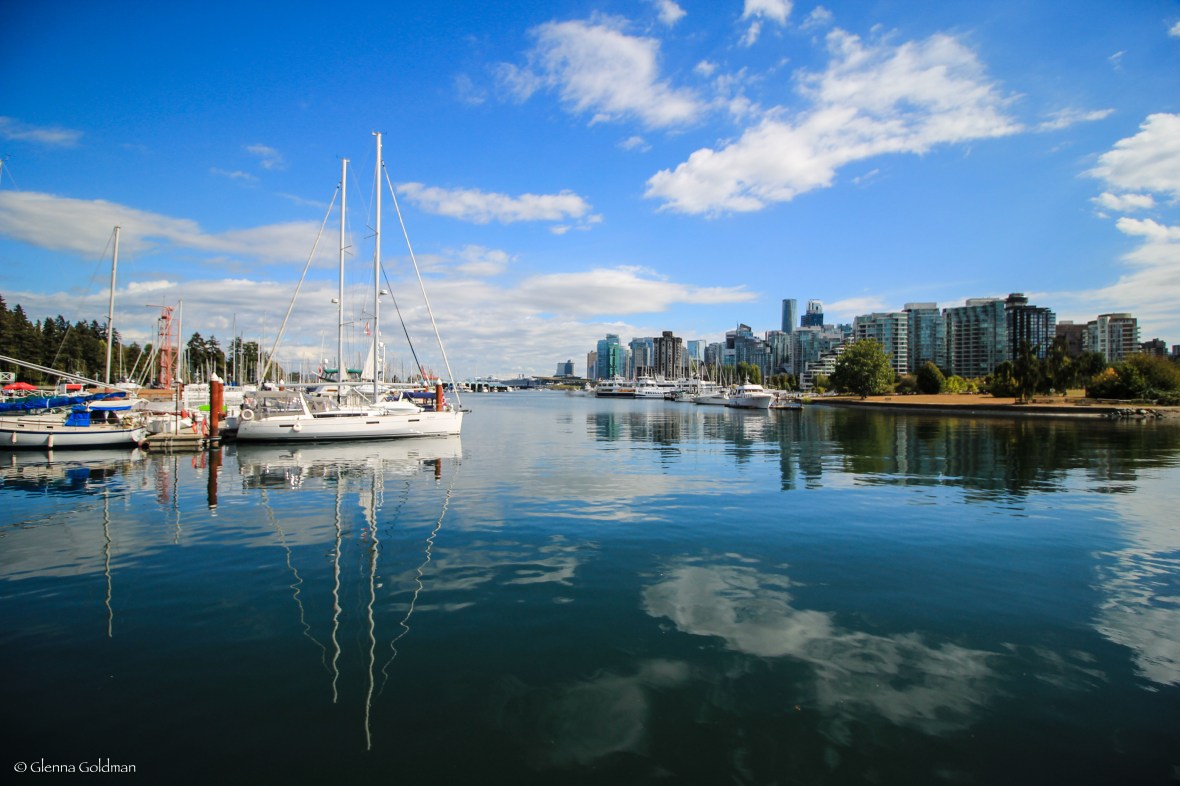 Sailboat across from Downtown in Vancouver